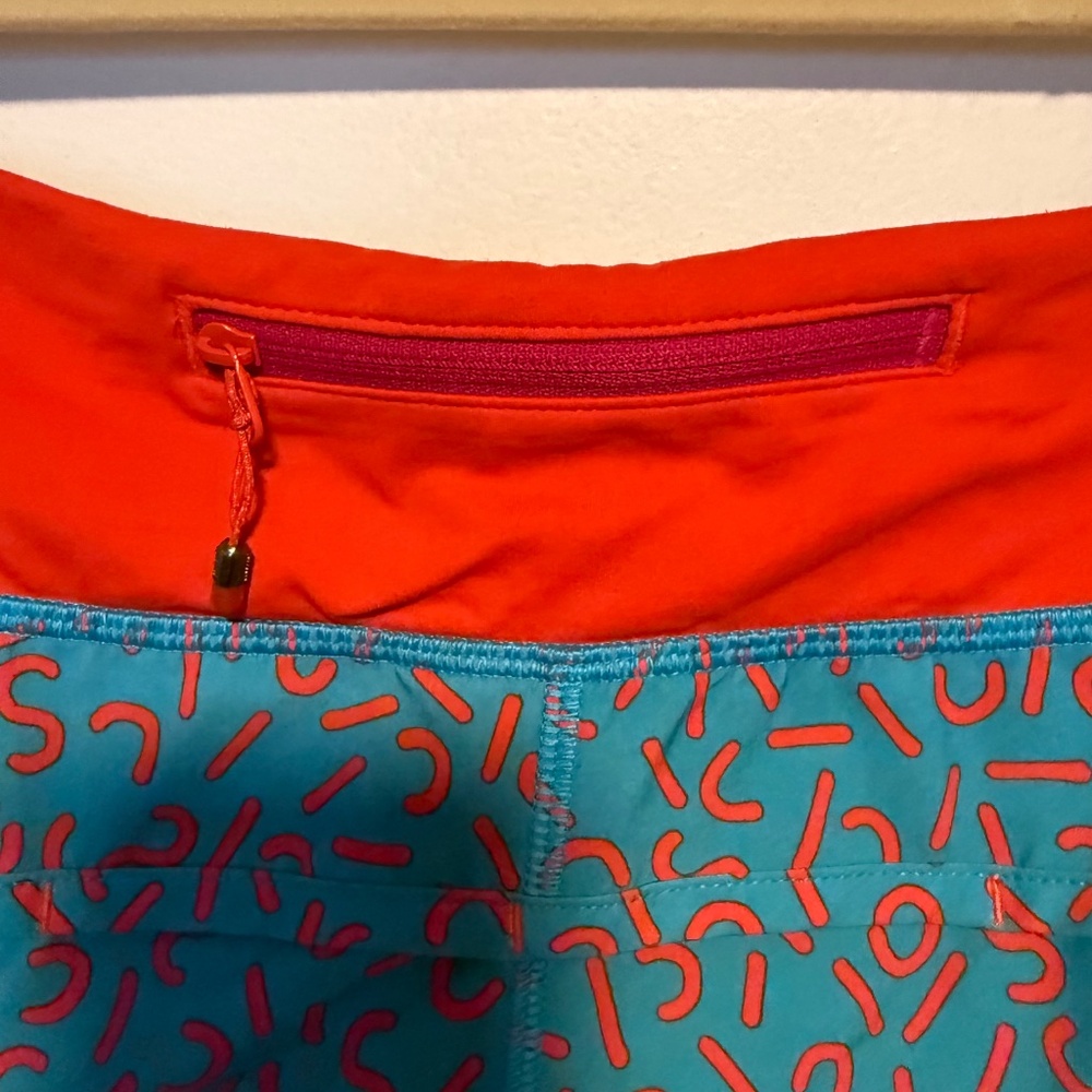 Lululemon Run Speed Shorts Special Edition 2015 Seawheeze Size‎ 6 Blue Orange - Picture 7 of 11